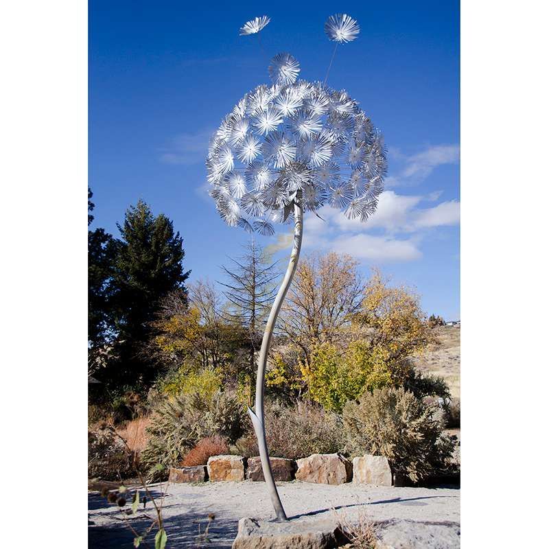 New Outdoor Metal Stainless Steel Dandelion Garden Sculpture