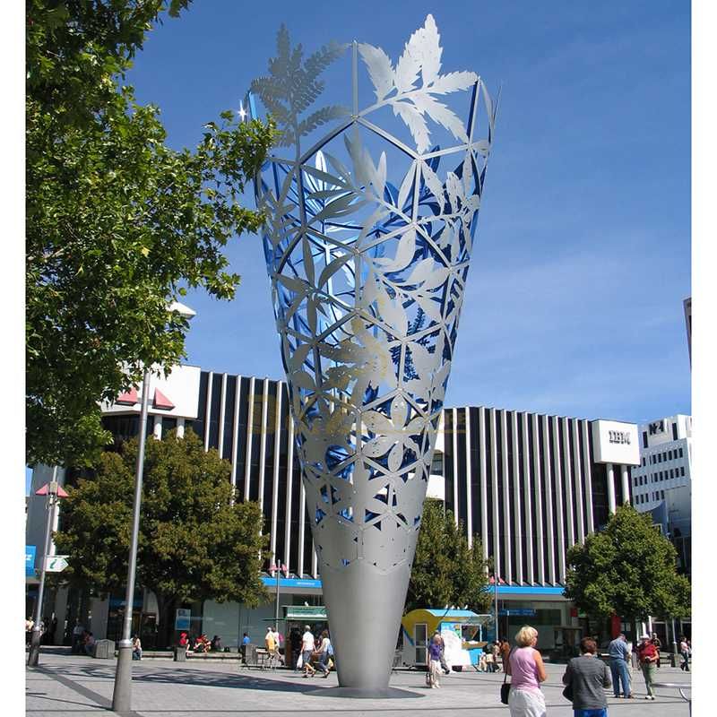 Outdoor Large Metal Stainless Steel Metal City Decor Sculpture