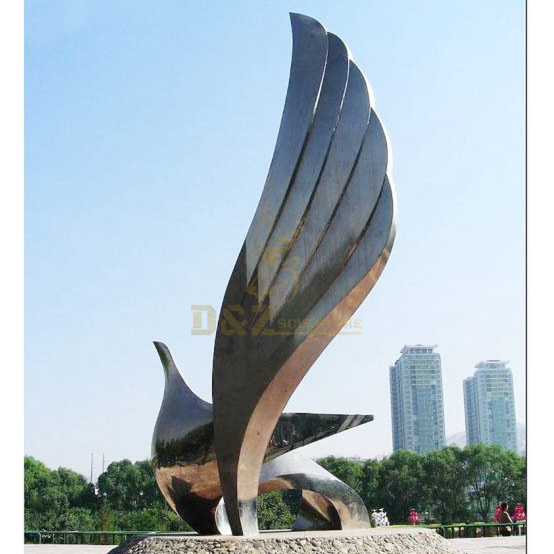 Garden Decor Stainless Steel Wing Metal Urban Sculpture