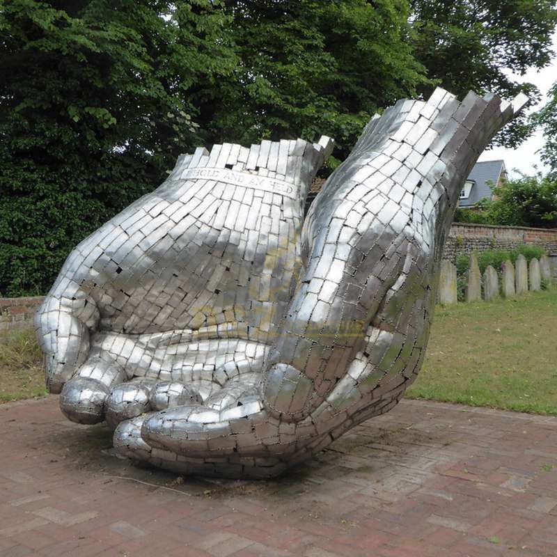 Large Size Outdoor Stainless Steel Hand Sculpture