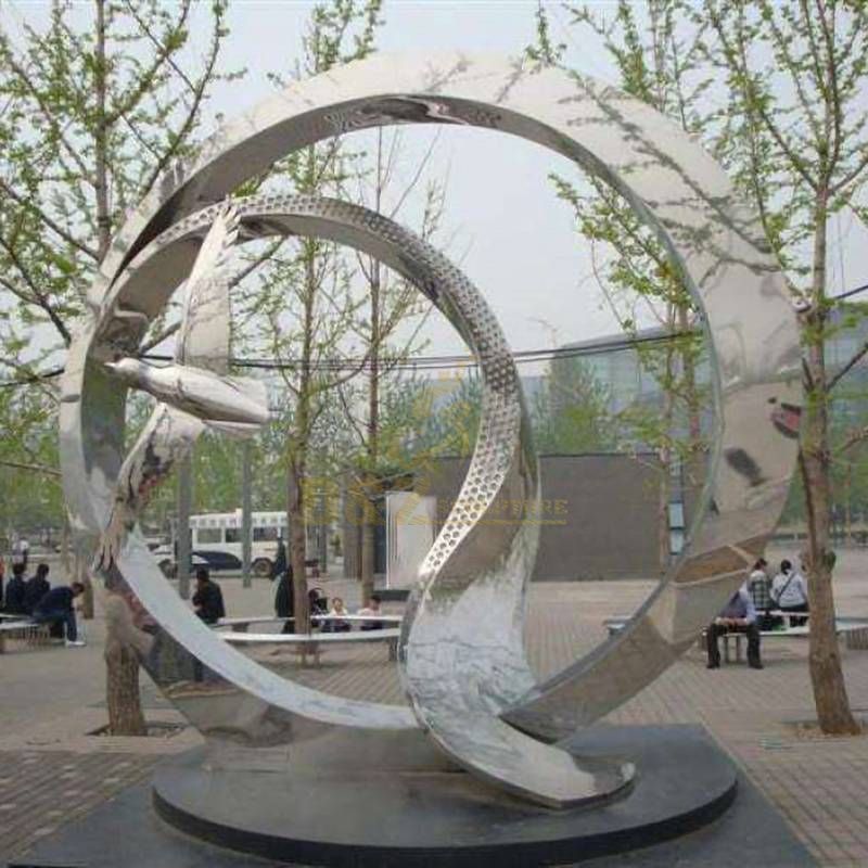 Modern City Decoration Stainless Steel Circle Sculpture