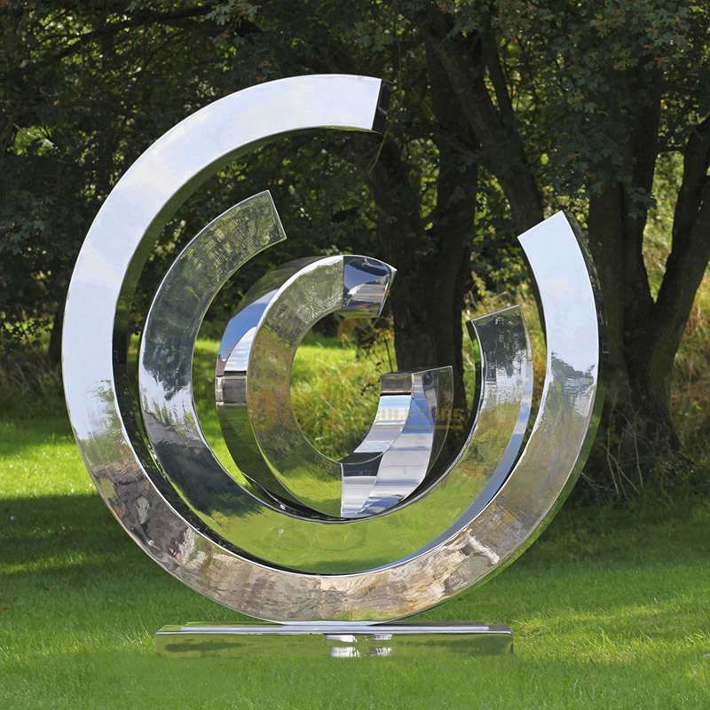 Garden circle stainless steel modern abstract sculpture