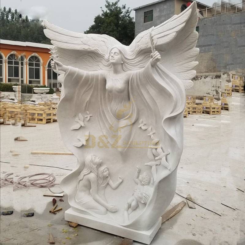 Double Angel Granite Headstone
