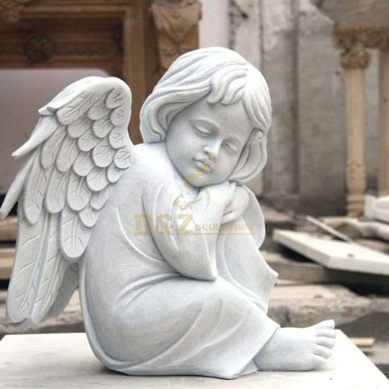 White Marble Headstone With Angel
