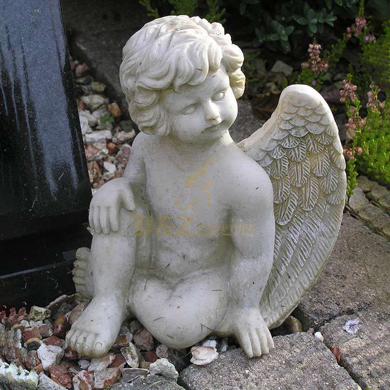 White Marble Headstone With Angel