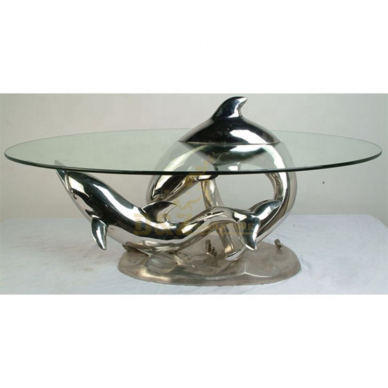Stainless Steel Dolphin Chair Statue