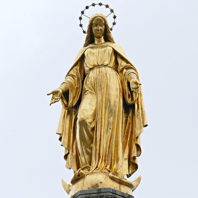 Handmade Outdoor Exquisite Bronze Virgin Mary Statue
