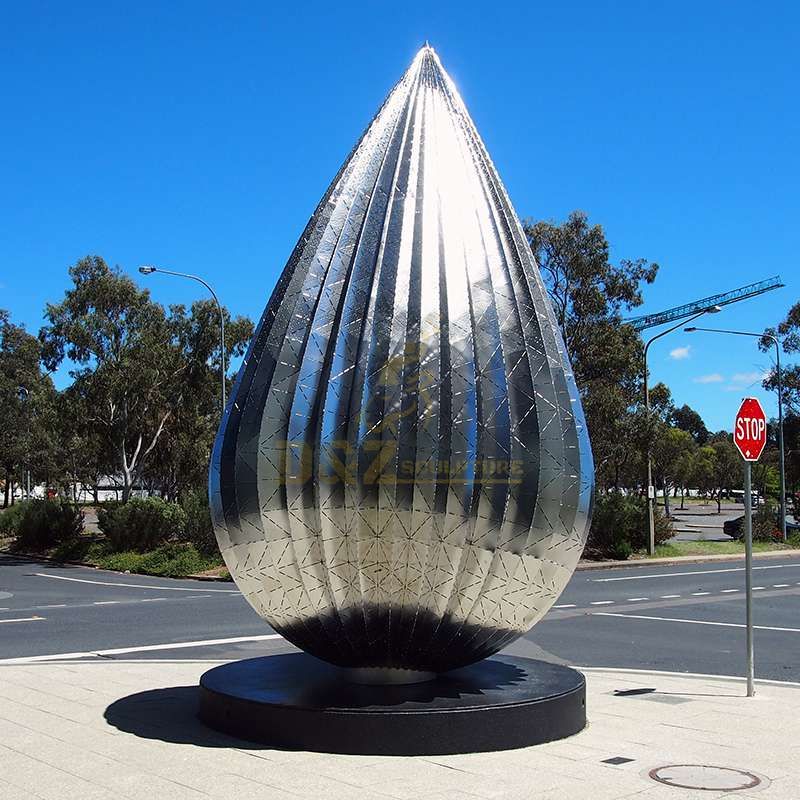 Mirror Polished Stainless Steel Drop Sculpture