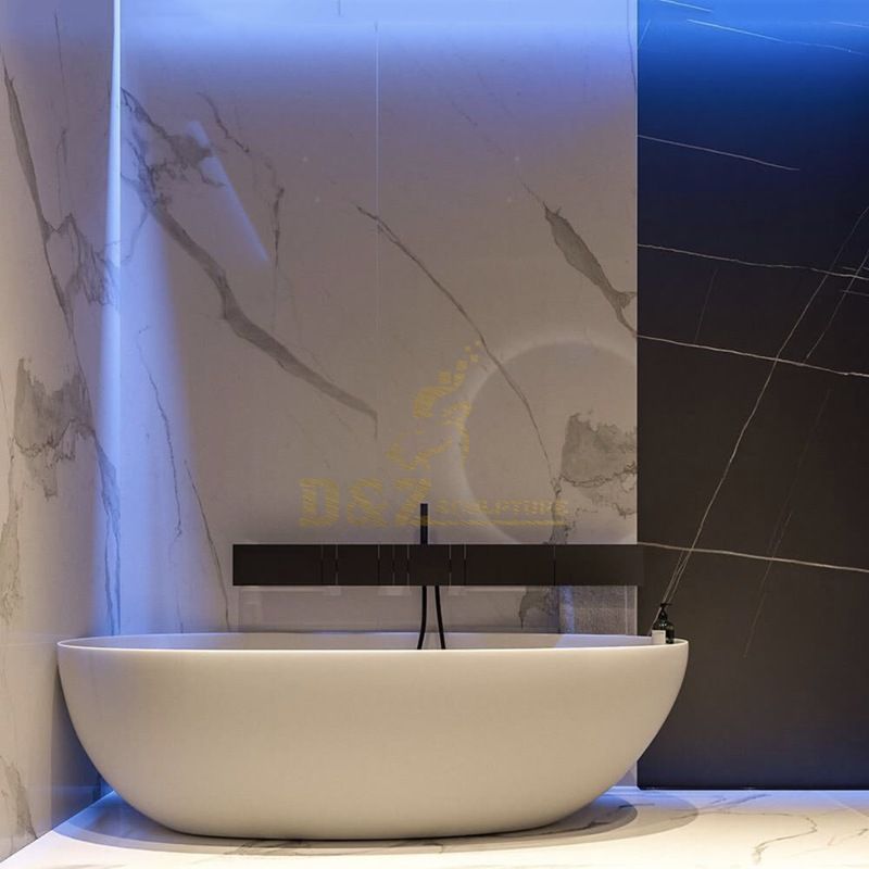 Customized Solid Surface Wood Grain Stone Bathtub