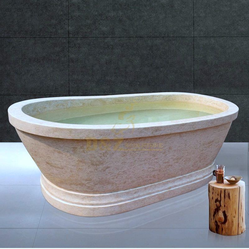 Customized Solid Surface Wood Grain Stone Bathtub