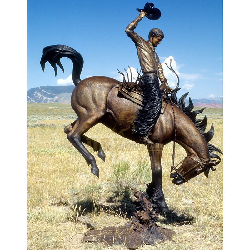 Hottest China Wholesale Cowboy Bronze Sculpture