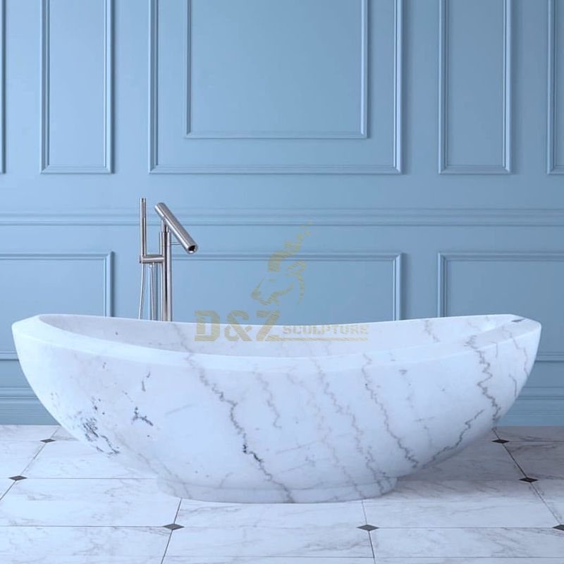 Freestanding White Marble Buth Tub