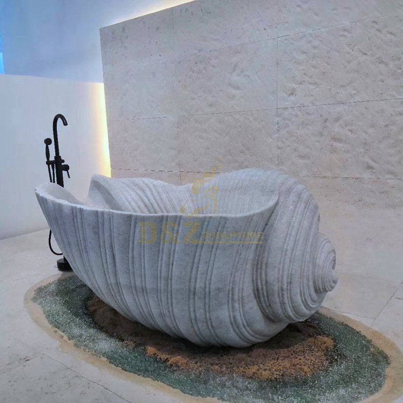 Freestanding White Marble Buth Tub