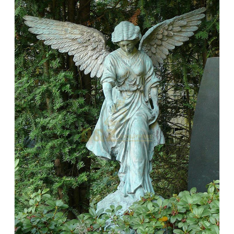 life size weeping angel garden statue