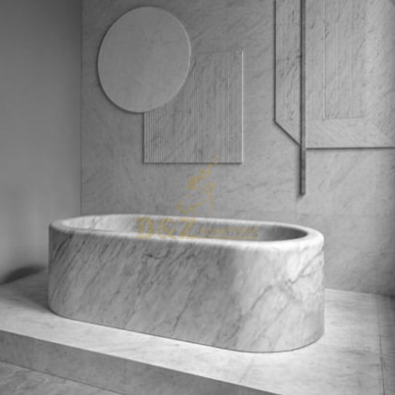 Durable Classical Freestanding Round Stone Bathtub