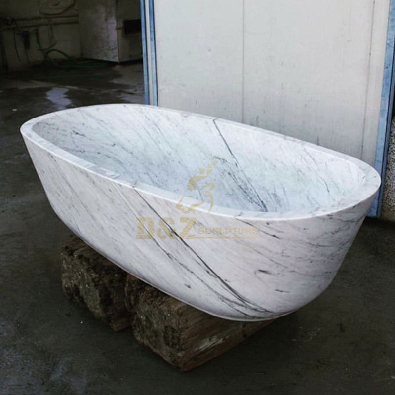 Durable Classical Freestanding Round Stone Bathtub