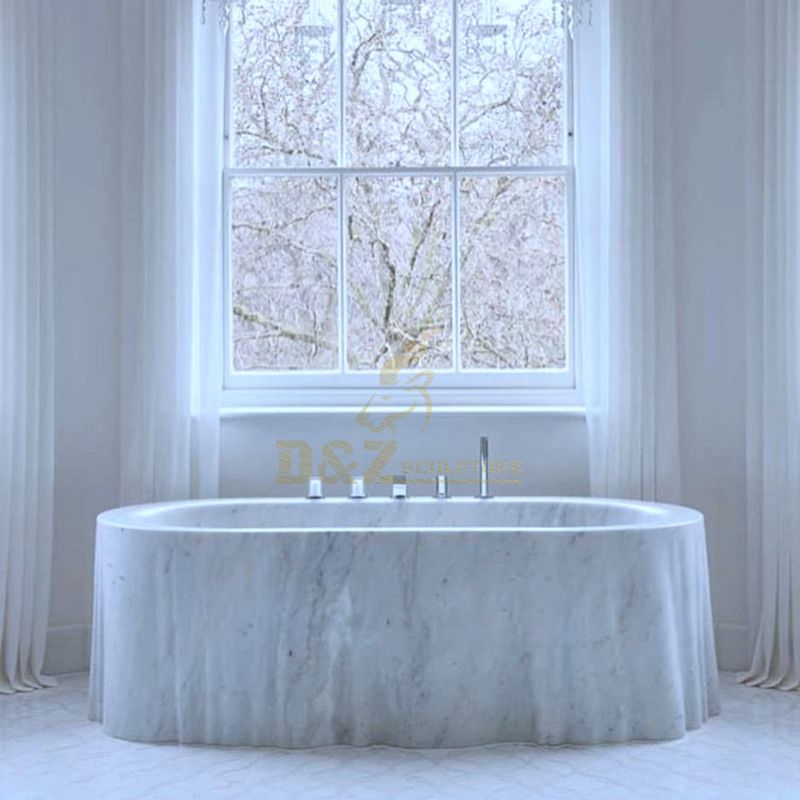Durable Classical Freestanding Round Stone Bathtub