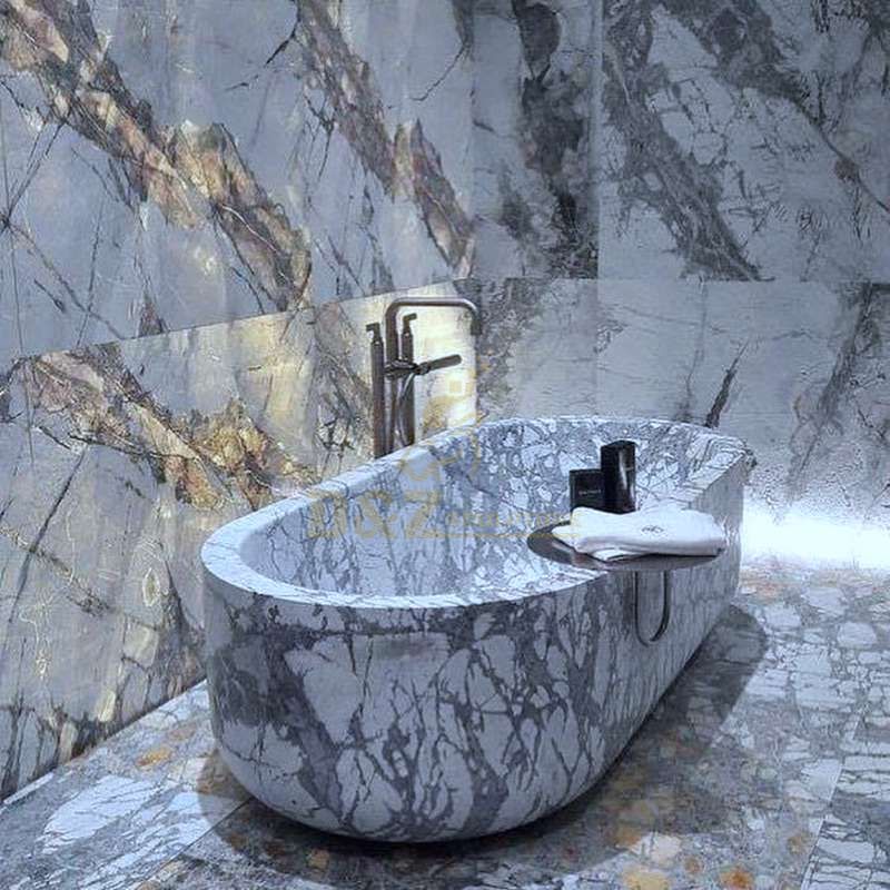 New Freestanding Solid Natural Stone Bathtub