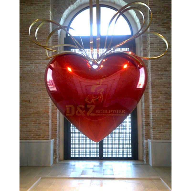 Large famous modern heart shape steel garden sculpture