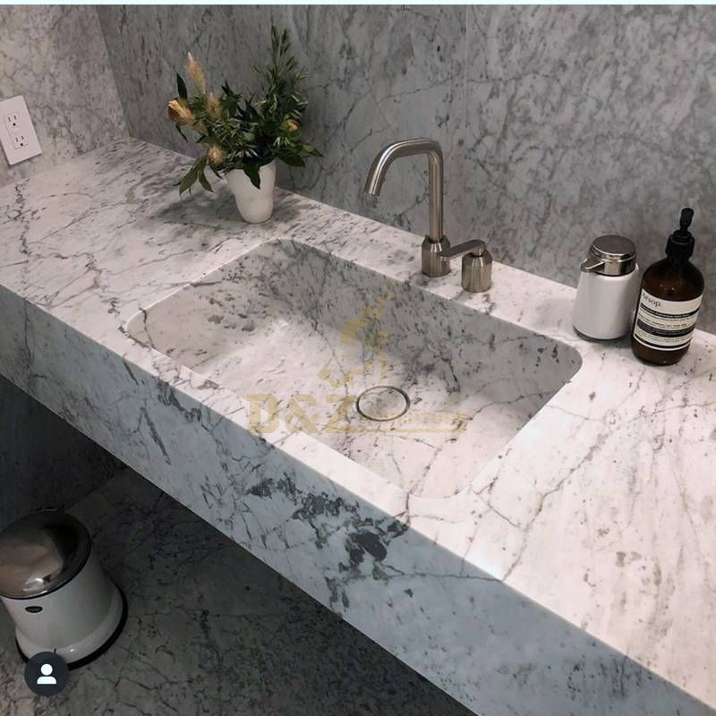 Polished Marble Granite Stone Bathroom Sink
