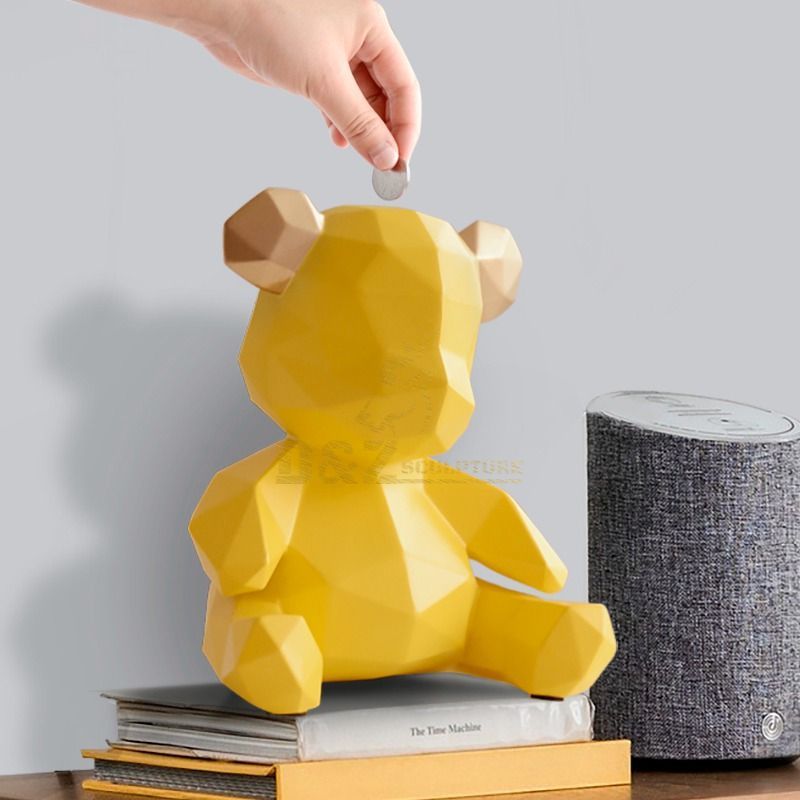 Home decoration stainless steel bear sculpture