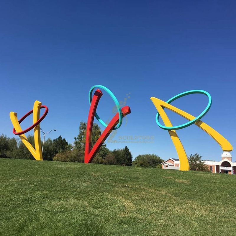 Outdoor decorative stainless steel colorful letter sculpture