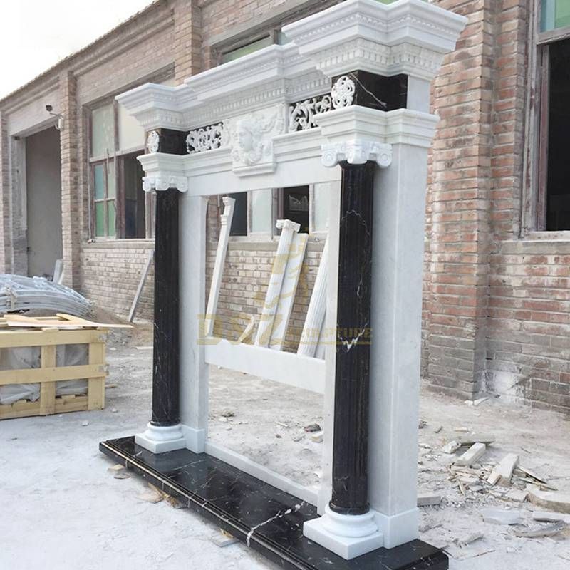 New Design Decorative White Natural Stone Marble Fireplace