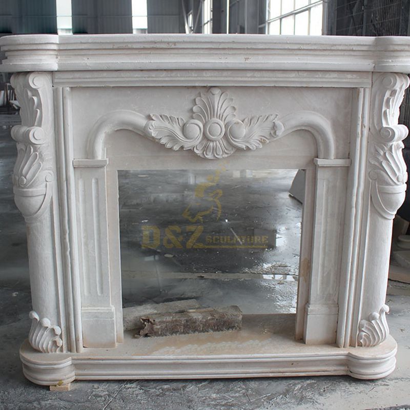 Popular Good Quality White Marble Mantel Fireplace