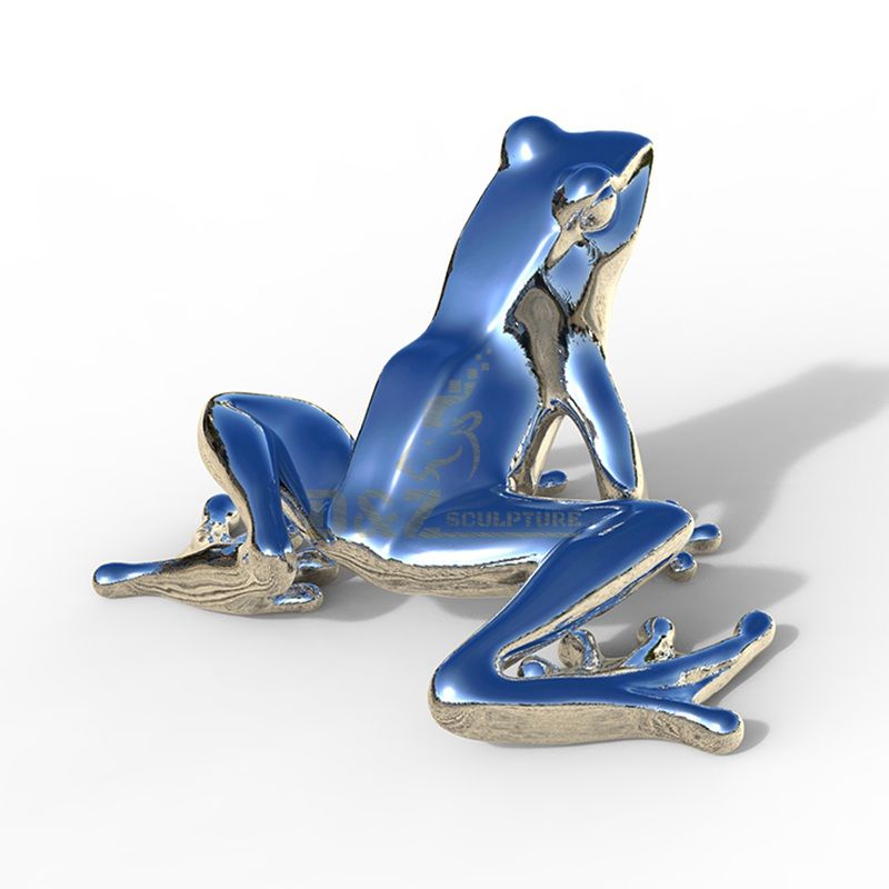 Stainless steel frog sculpture