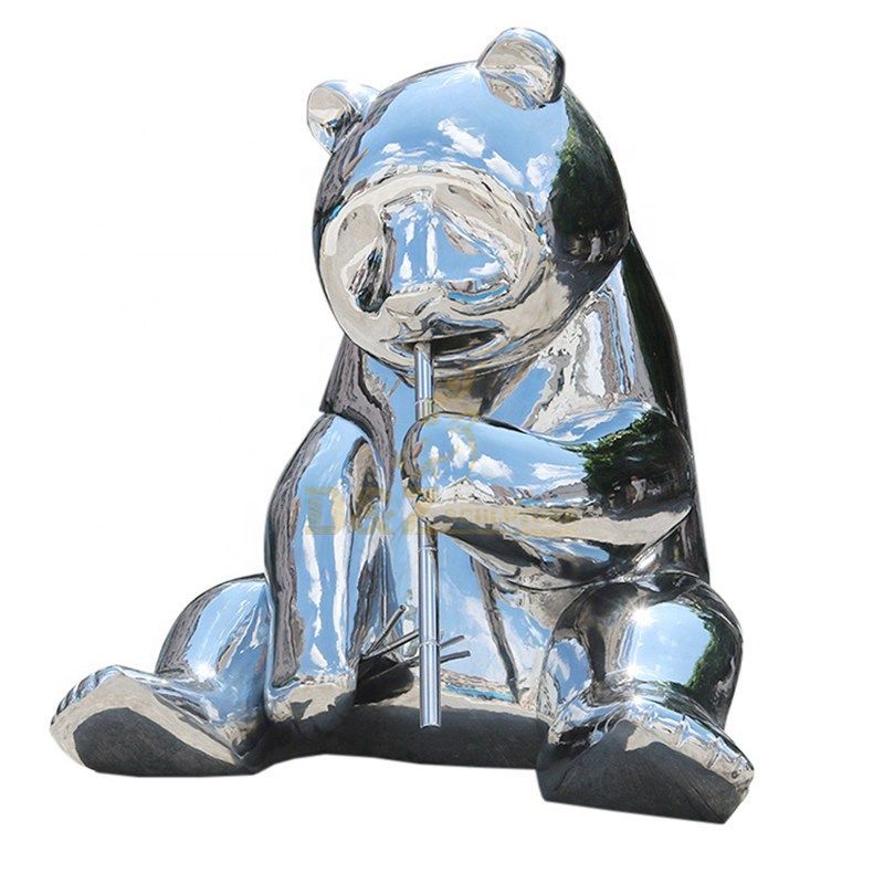 Stainless Steel Panda Animal Statue