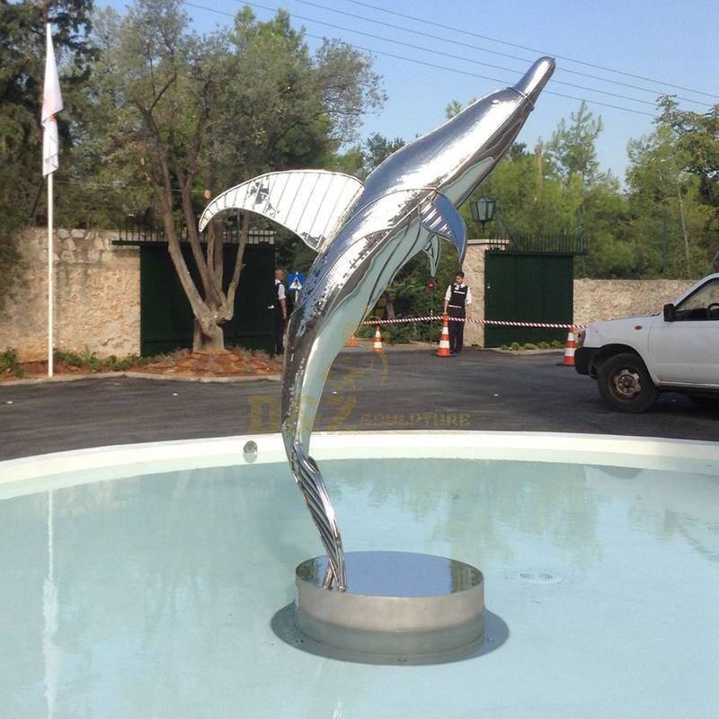 Metal Decorative Stainless Steel Dolphin Sculpture