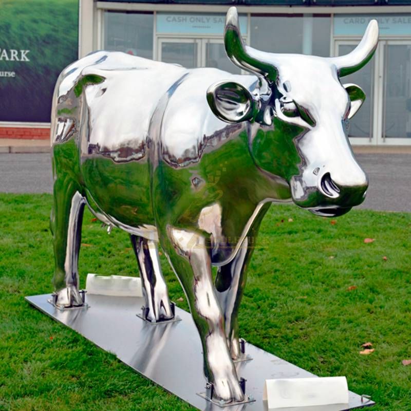 Life Size Metal Cow Sculpture