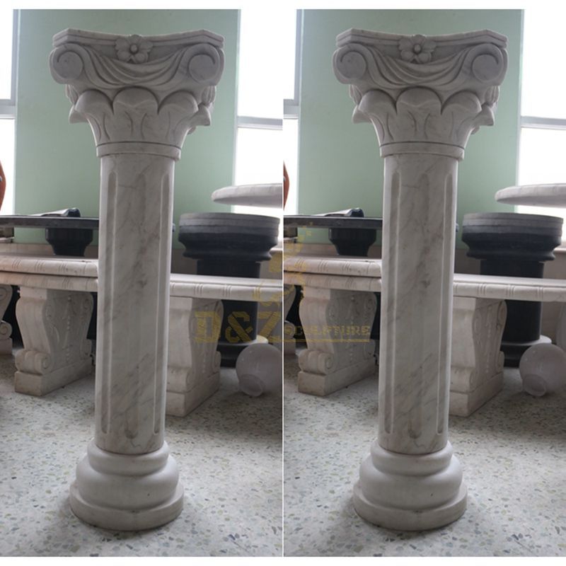 Building And Decoration White Stone Roman Columns