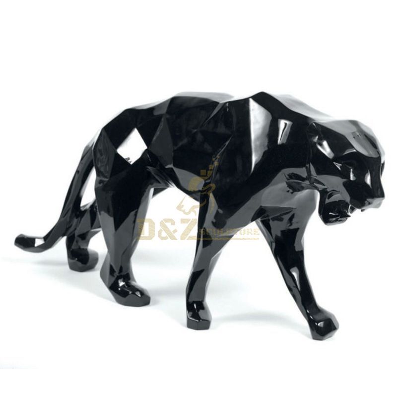 Stainless steel metal animal leopard sculpture