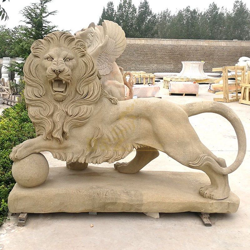 Garden Sculpture Life Size Carved Stone Animals Lion