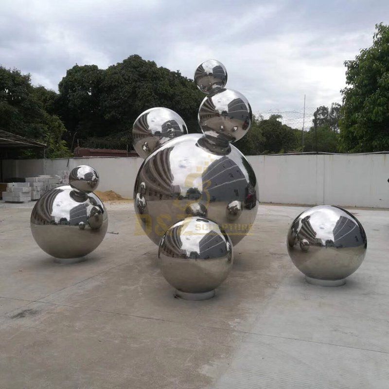 Stainless steel hollow ball outdoor large sculpture