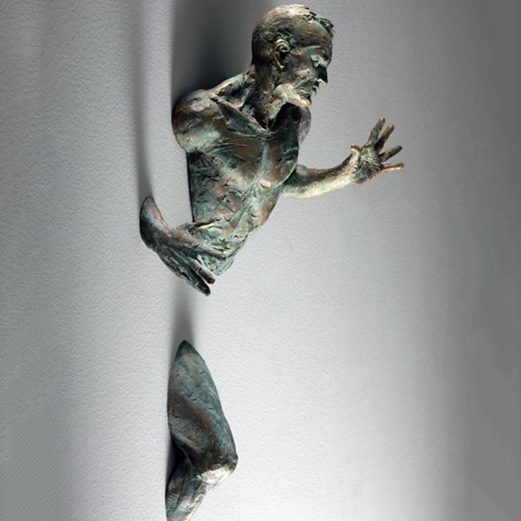 Art for wall Matteo Pugliese sculpture bronze man statue hush