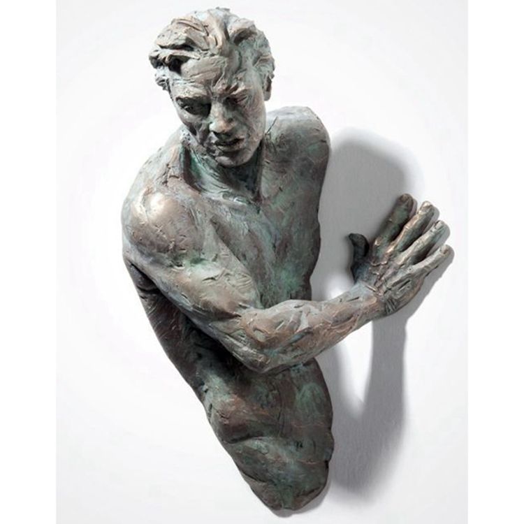 Matteo Pugliese design nude man imbedding wall sculpture