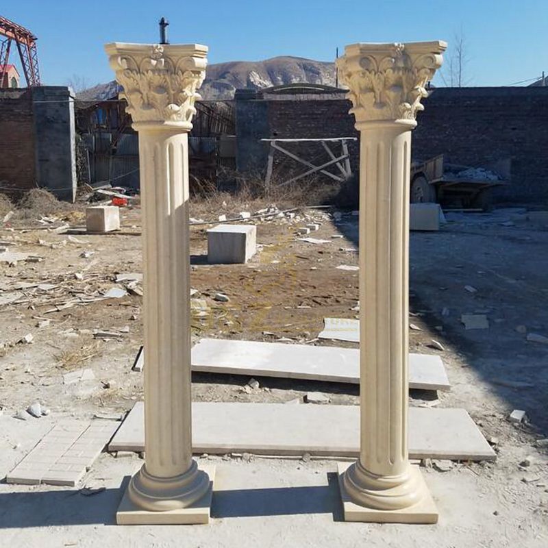 Outdoor Garden Ornaments Marble Roman Pillar