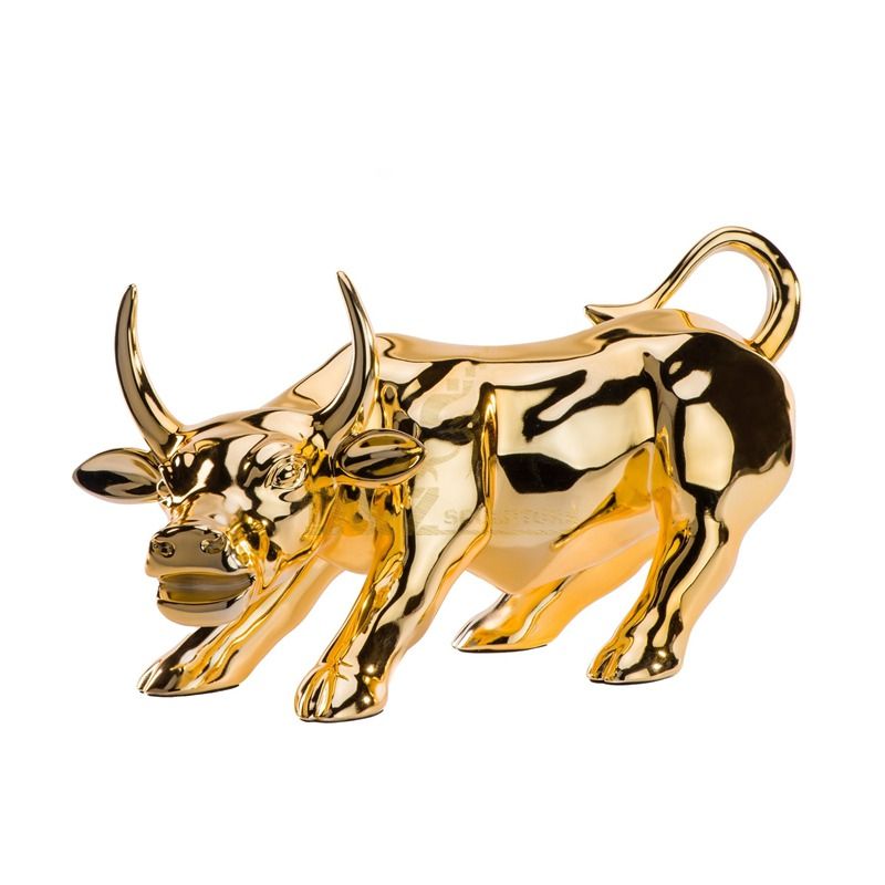 Stainless steel bull sculpture