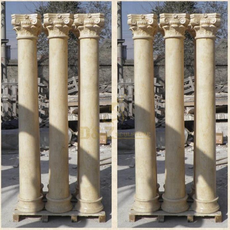 High Quality Carved Beige Marble Roman Column