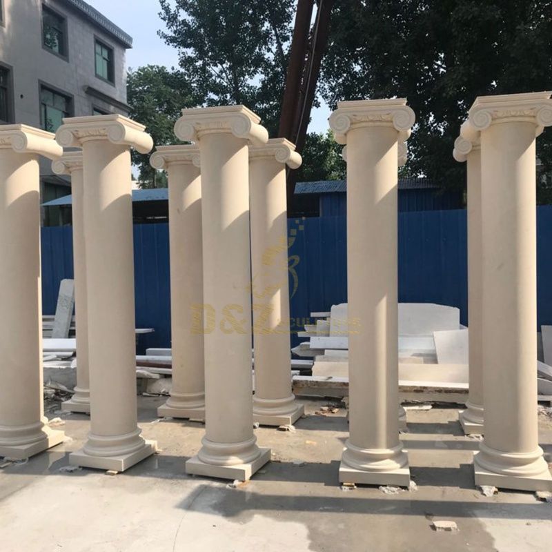 High Quality Carved Beige Marble Roman Column