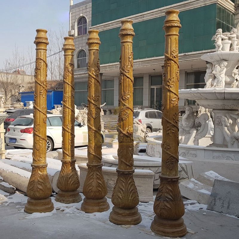 High Quality Carved Beige Marble Roman Column