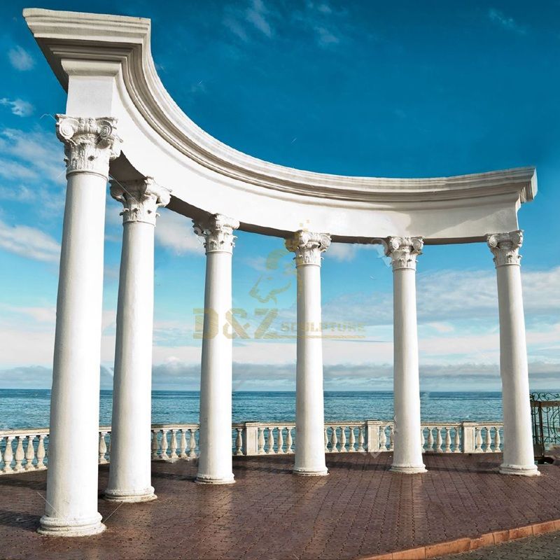 White Roman Solid Marble Columns For Sale