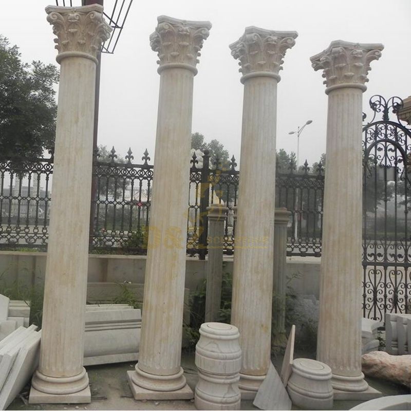 Garden Carved Marble Column For Wedding Decoration