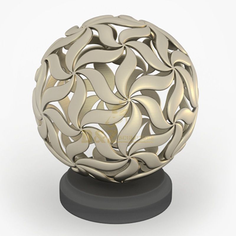Stainless steel flower ball sculpture