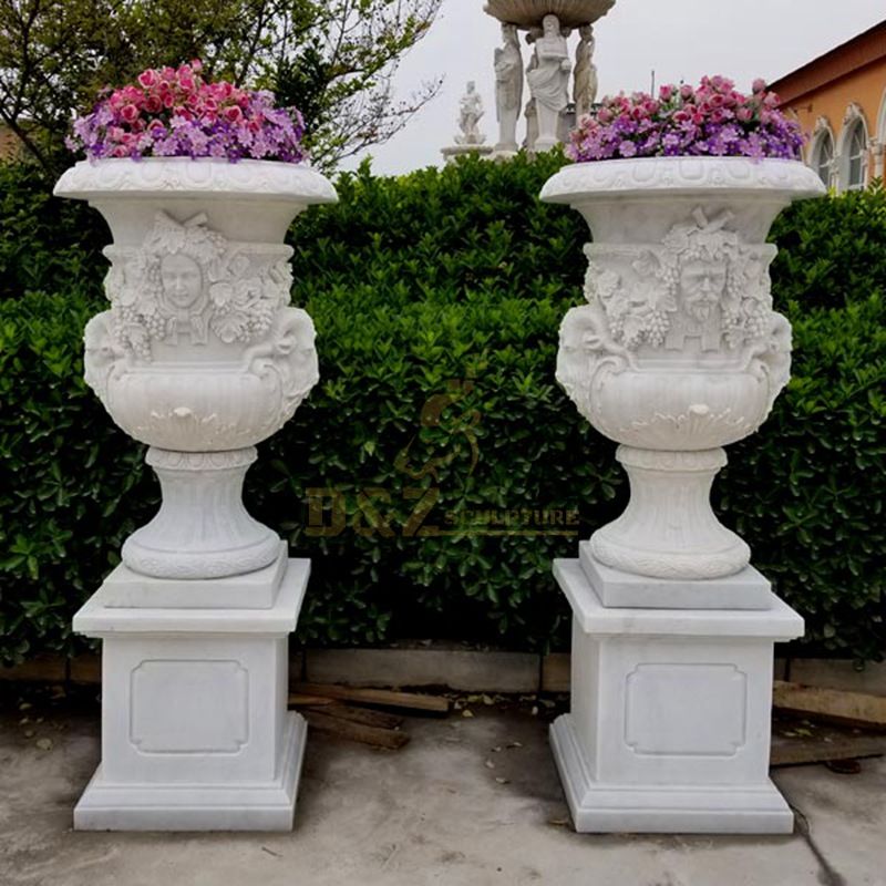 High Quality Garden Ornament Marble Planter Stone Flowerpot