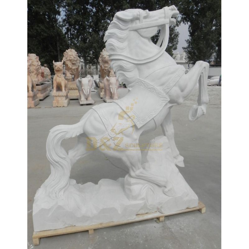 Modern Natural Marble Horse Statue Stone Sculpture