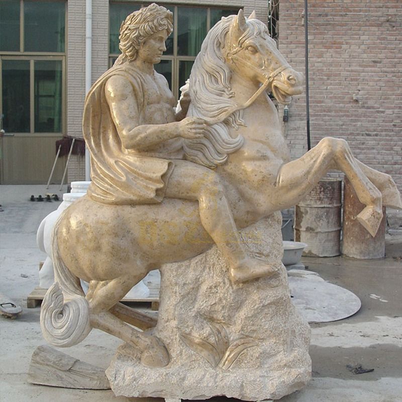Modern Natural Marble Horse Statue Stone Sculpture