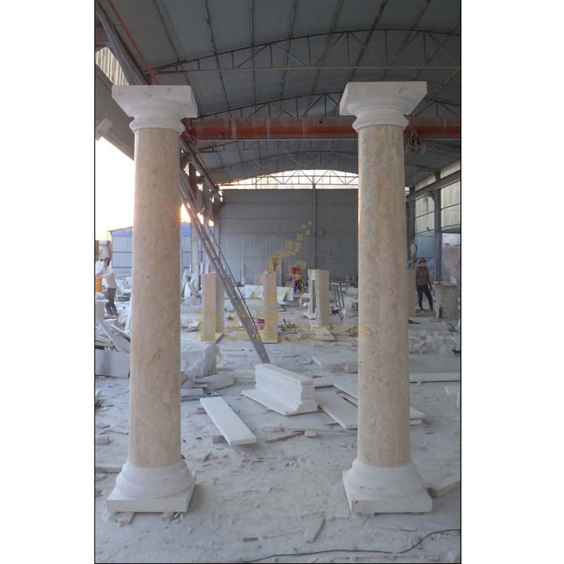 Decorative Roman Style Hand Carved White Cararra Marble Pillars